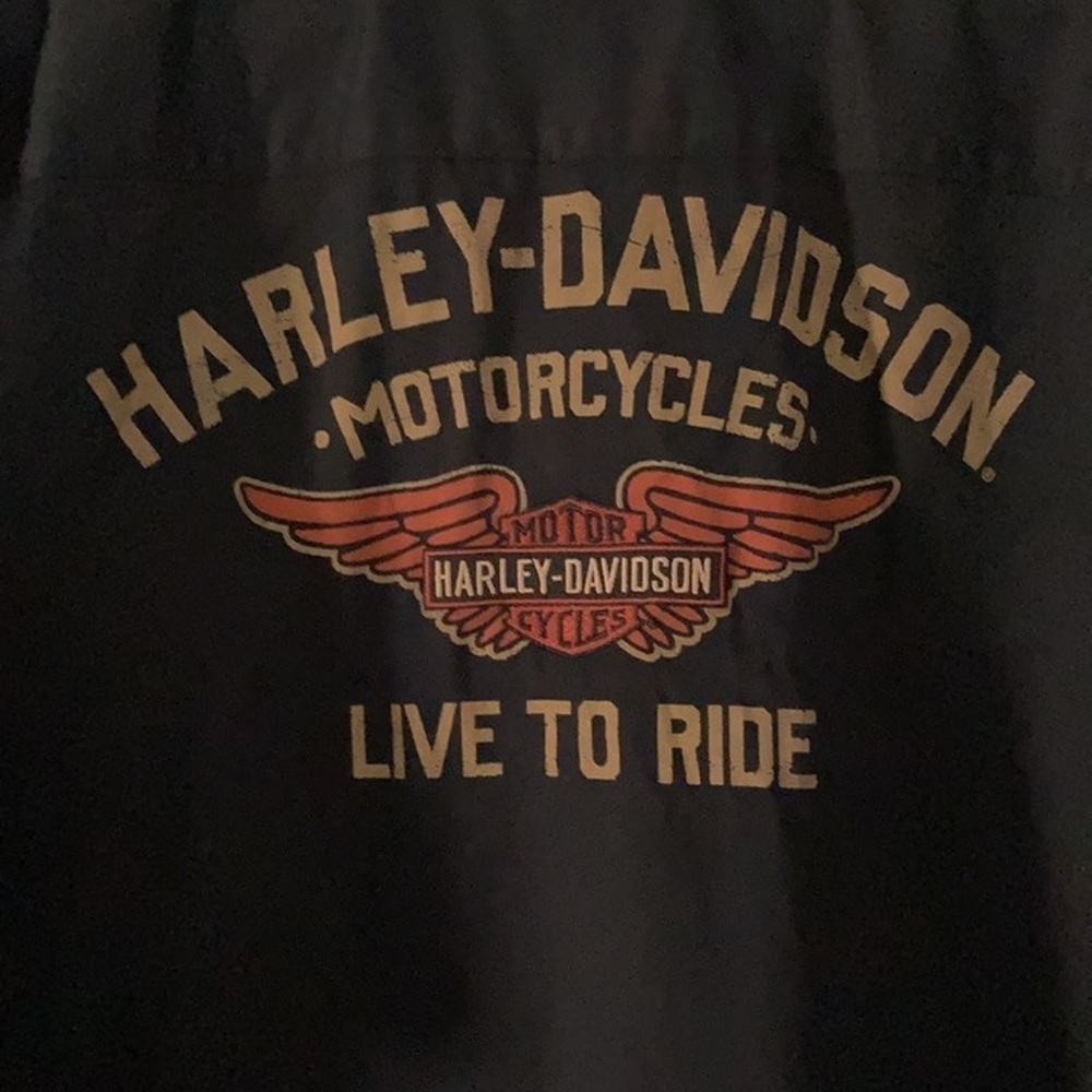 Official Harley-Davidson Button-down “Live to Ride” Black Men’s Shirt 3x
